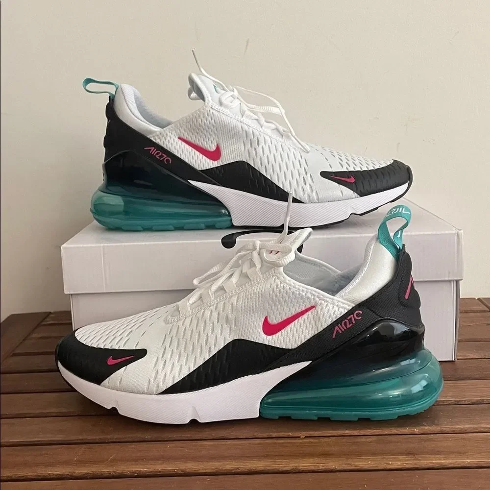Nike Air Max 270 White/Rush Pink USA Men Size 10/UK 9/EU 44(DR9876-100)